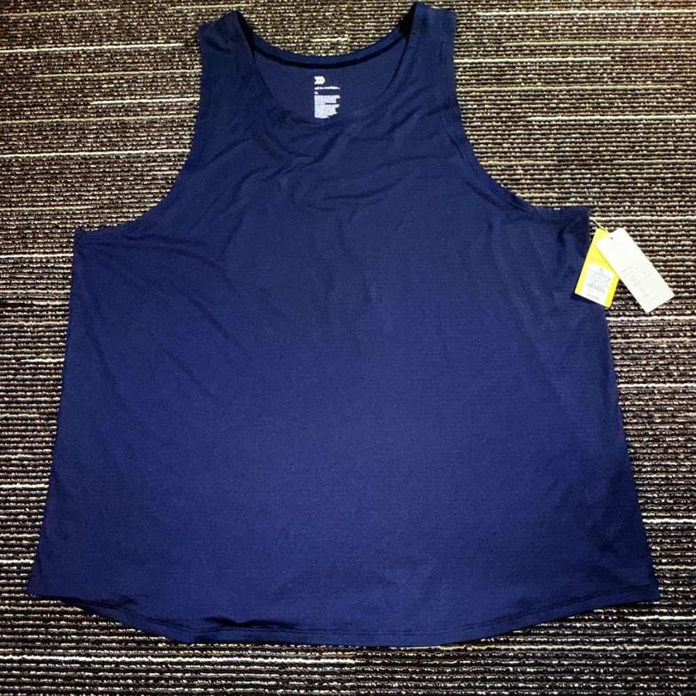 All‎ in Motion Linear Mesh Tank Mens XL Navy Blue NEW Moisture Wicking Athletic